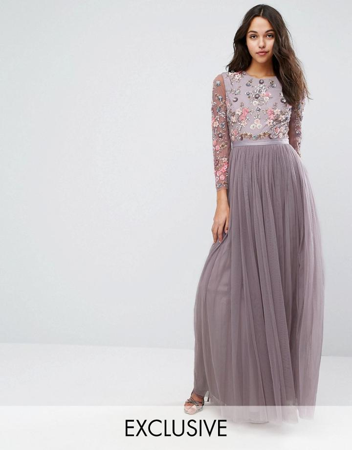Needle & Thread Ditsy Scatter Tulle Gown - Purple