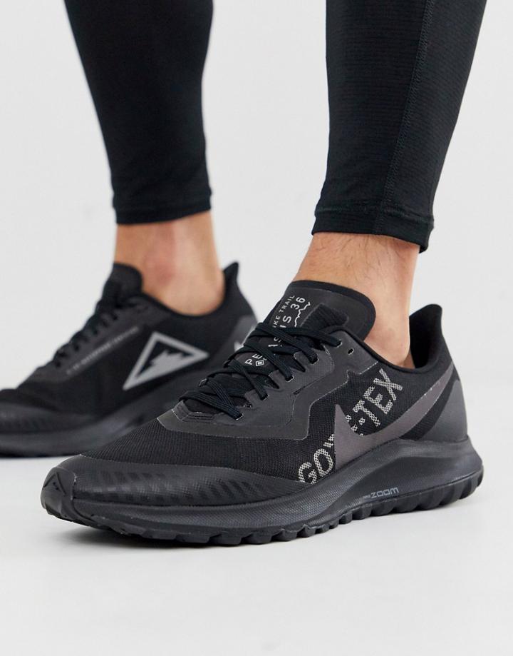 Nike Running Gore-tex Air Zoom Pegasus 36 Trail Sneakers In Black