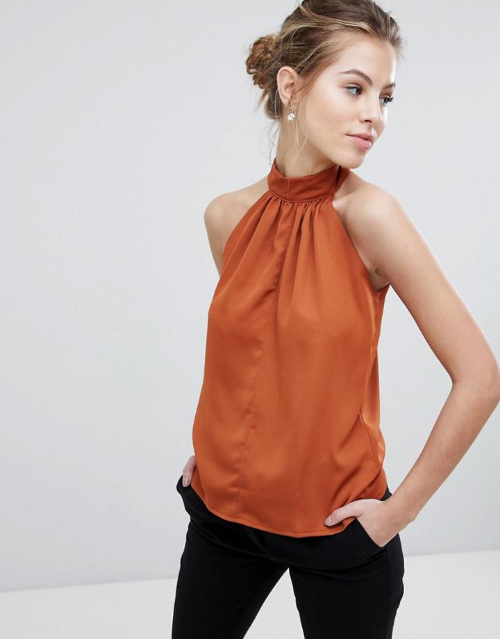 Vesper Halterneck Top - Orange