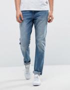 Only & Sons Slim Fit Jean With Rips - Blue