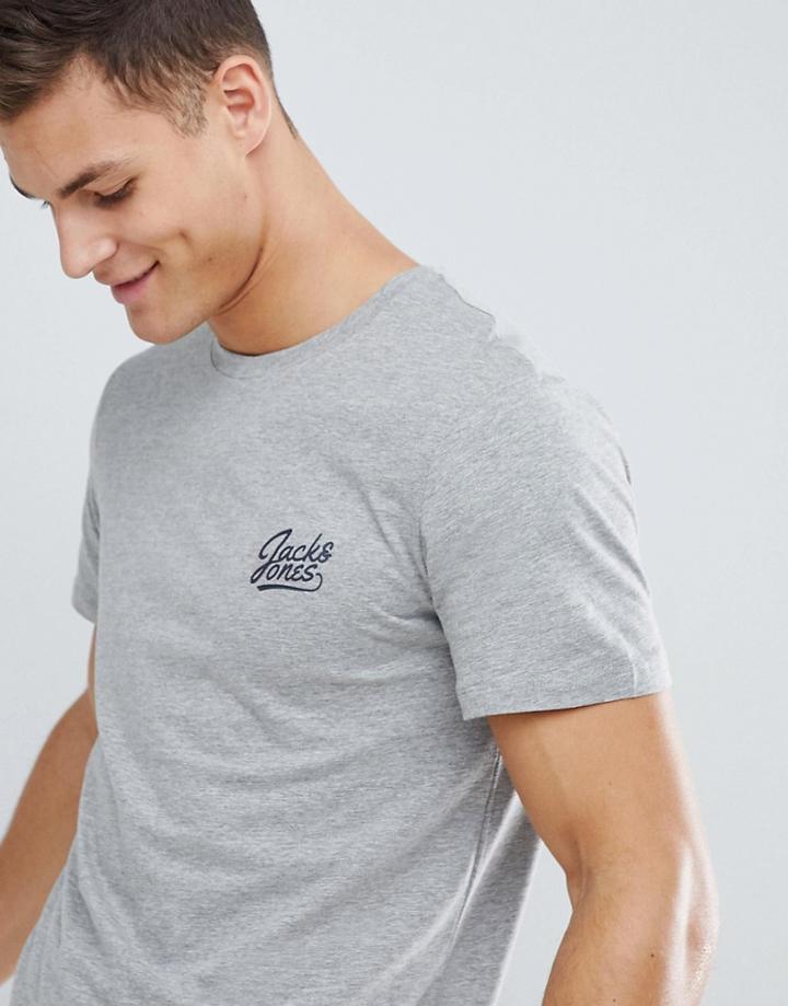 Jack & Jones Script Logo T-shirt - Gray