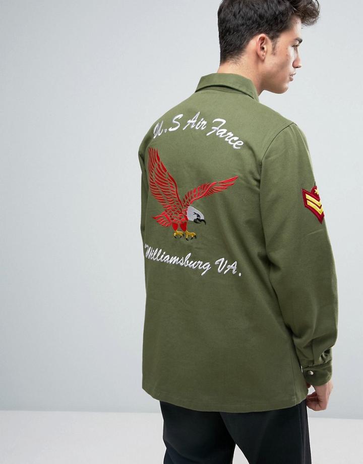 Liquor & Poker Military Jacket Badges Khaki - Green