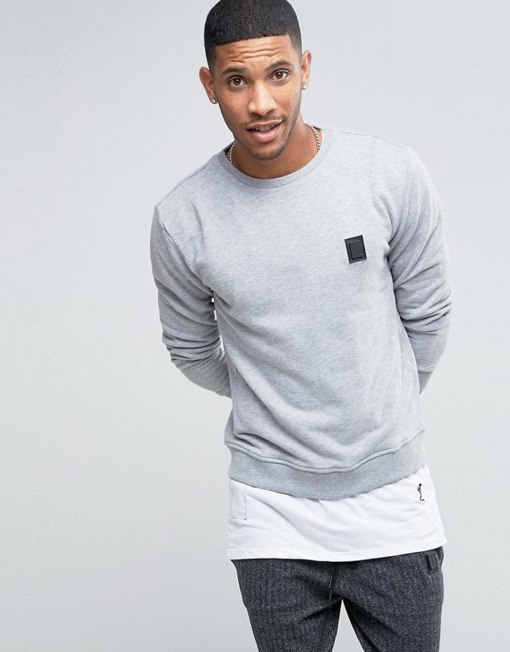 Religion Sweatshirt With Metal Badge - Gray