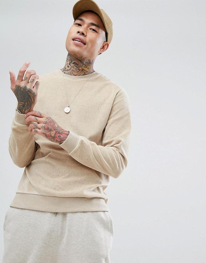 Asos Velour Nepp Sweatshirt - Beige