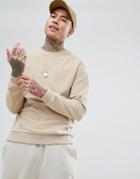 Asos Velour Nepp Sweatshirt - Beige