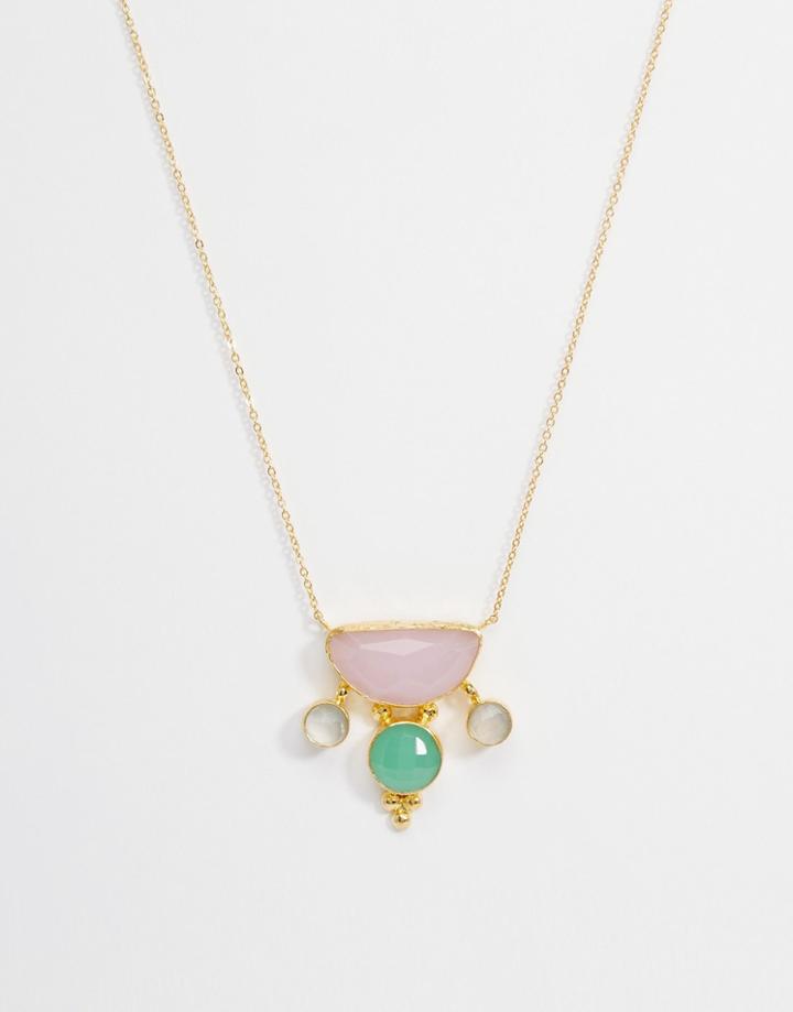 Ottoman Hands Rose Quartz Cluster Necklace