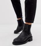Asos Design Wide Fit Action Chunky Chelsea Boots In Black - Black