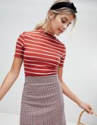 Nobody's Child Crinkle Hem Crop Top - Red