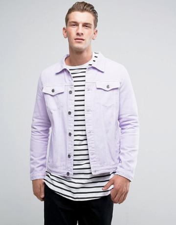 Liquor & Poker Plain Lilac Denim Jacket - Purple