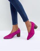 Vagabond Eve Purple High Vamp Wooden Heeled Shoes - Purple
