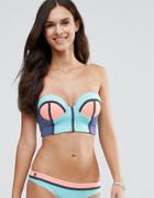 Maaji Color Block Longline Bikini Top - Blue
