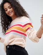Nobody's Child Sweater With Stripe Panel - Cream