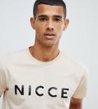 Nicce Logo T-shirt In Beige Exclusive To Asos
