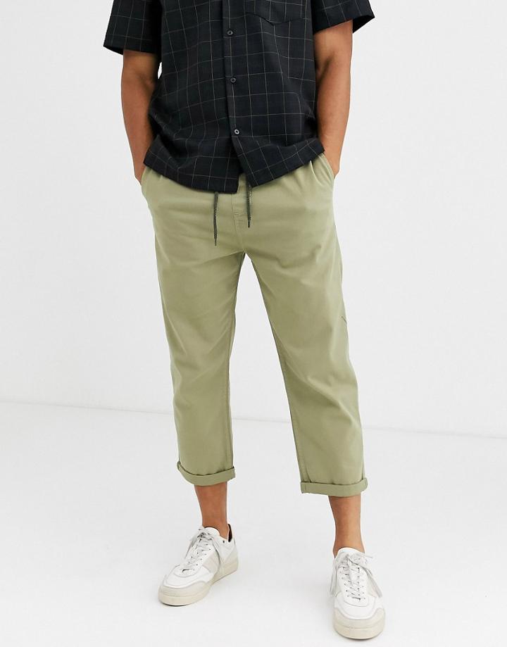Brooklyn Supply Co Track Fit Pants In Khaki-green