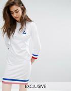 Le Coq Sportif Exclusive To Asos Sweat Dress With Tricolor Tipping - White
