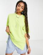 Noisy May Oversized T-shirt In Lime-green