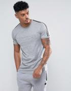 Intense T-shirt In Gray With Embossed Logo - Gray