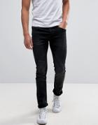 Only & Sons Denim Joggers In Stretch Slim Fit In Washed Black - Gray