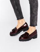 New Look Chunky Patent Tassel Loafer - Red