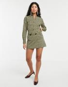 People Tree X V & A Archive Tile Print Mini Skirt Two-piece-green