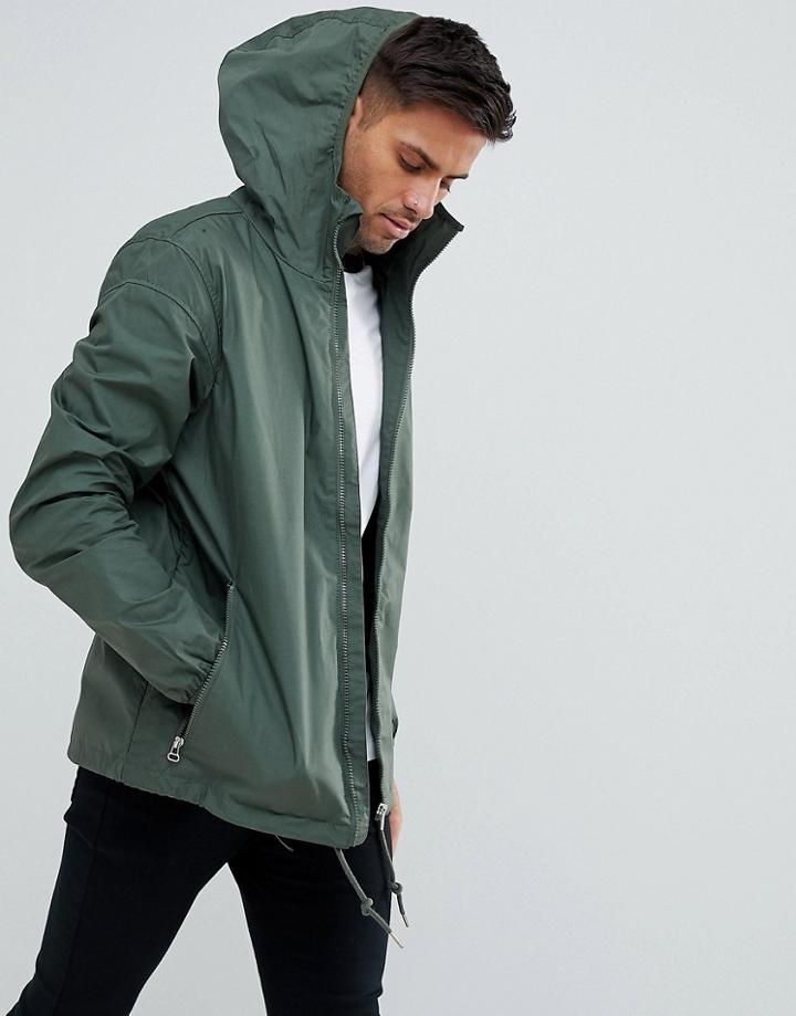Pull & Bear Windbreaker Jacket In Khaki - Green