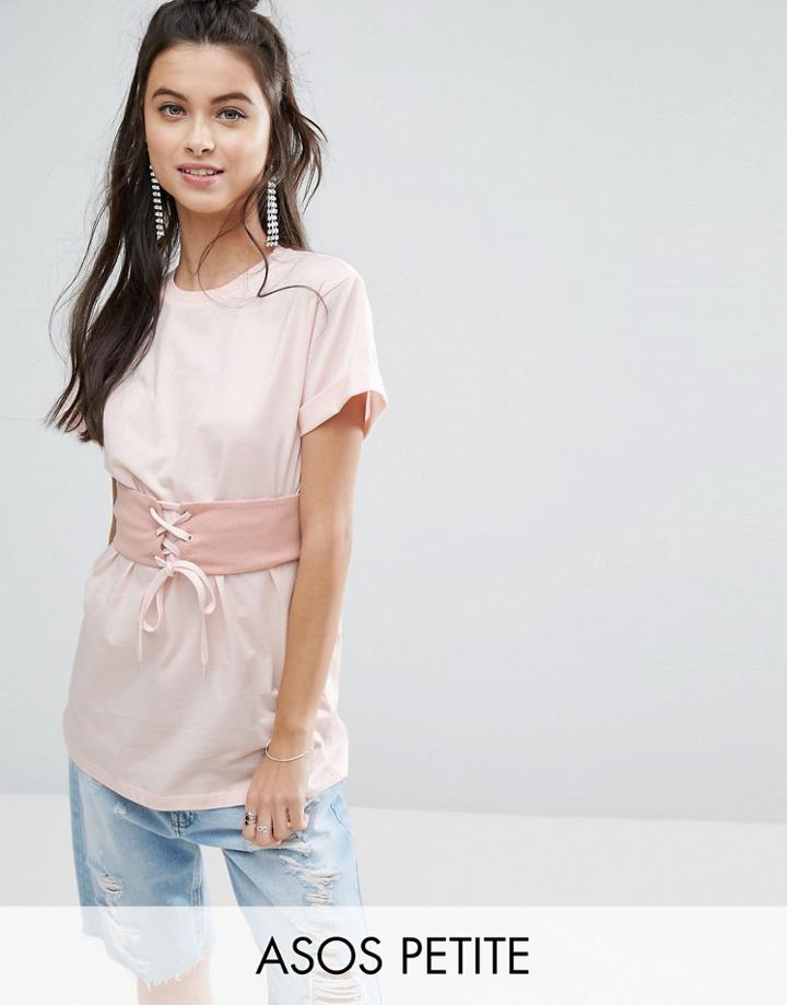 Asos Petite T-shirt With Corset - Beige
