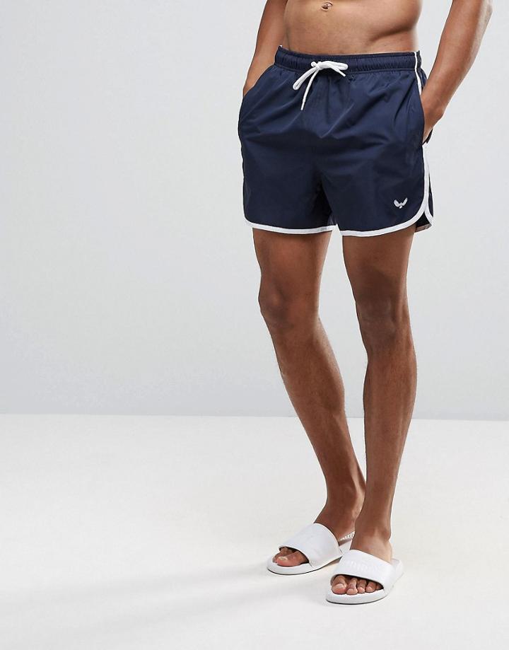 Bravesoul Retro Short Length Swim Short - Navy