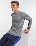Asos 4505 Training Long Sleeve T-shirt In Space Dye-grey
