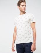 Bellfield T-shirt With Floral Print - Gray