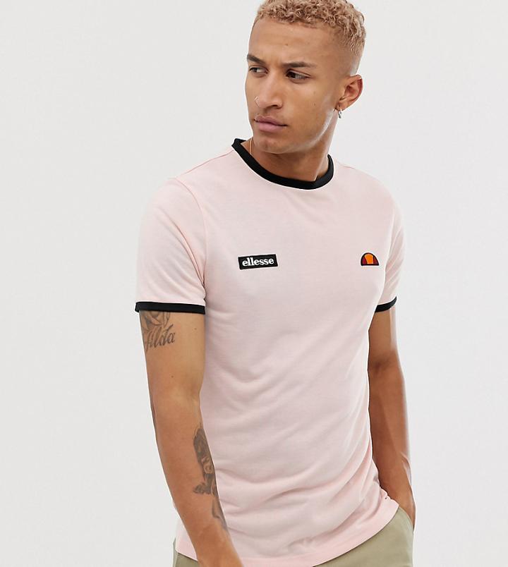 Ellesse Diego Recycled Ringer Logo T-shirt In Pink Exclusive At Asos