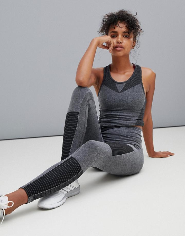 Only Play Paneled Seamless Leggings - Gray