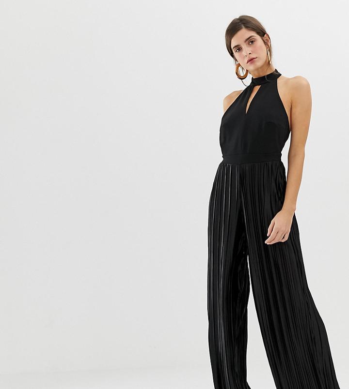 River Island Jumpsuit With High Neck In Black - Black