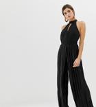 River Island Jumpsuit With High Neck In Black - Black