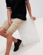Soul Star Jog Shorts With Side Pockets - Beige