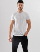 Asos Design T-shirt In Linen Mix In White - White