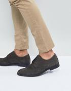 Asos Casual Brogue Shoes In Gray Suede With Distressed Sole - Gray