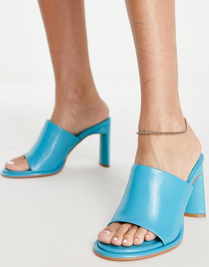 Topshop Rianna Unlined Round Toe Mule In Teal-blue