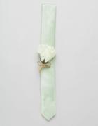 Asos Wedding Tie And Boutonni Re Pack - Green
