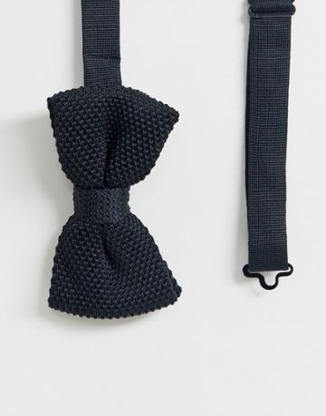 Gianni Feraud Knitted Bow Tie-black
