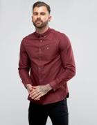 Lyle & Scott Sleeve Oxford Shirt Burgundy - Red