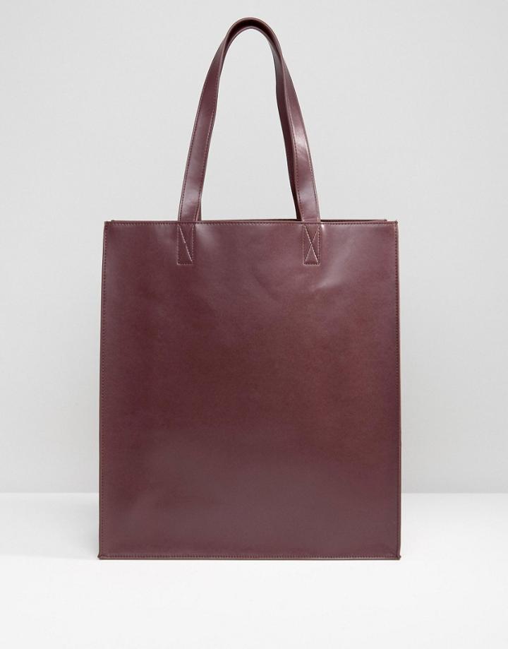 Monki Minimal Shopper Tote Bag - Red
