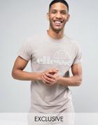 Ellesse T-shirt With Dipped Hem - Stone
