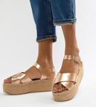 Truffle Collection Flatform Sandals - Copper