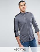 Asos Tall Regular Fit Shirt With Contrast Back - White