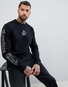 The Couture Club Muscle Fit Sweatshirt In Black With Sleeve Print - Black