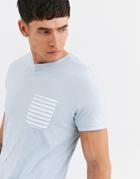 Threadbare Organic Cotton Pocket T-shirt In Blue
