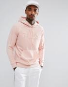Fila Black Velour Hoodie With Retro Logo In Pink - Pink