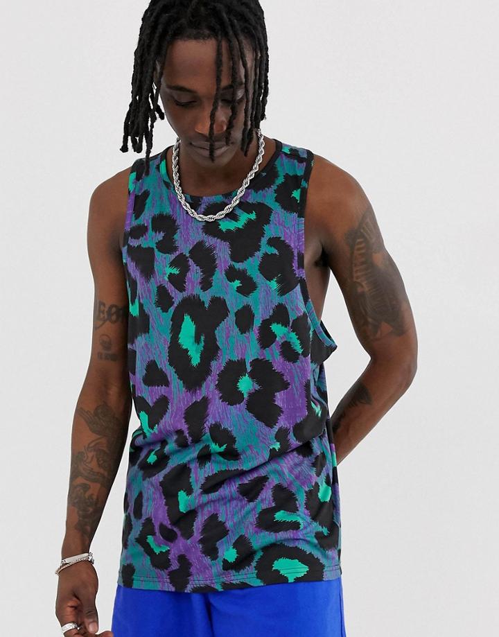 Urban Threads Animal Print Tank - Blue