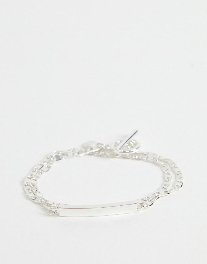 Chained & Able Double Wrap Id Bracelet In Silver - Silver