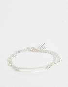Chained & Able Double Wrap Id Bracelet In Silver - Silver